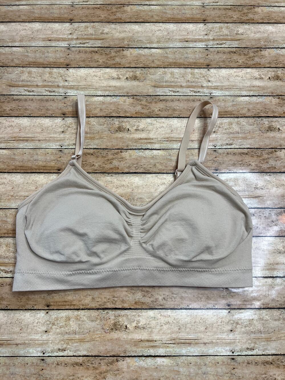 Motherhood Maternity Nursing Bra Tan Beige Nude Size Large